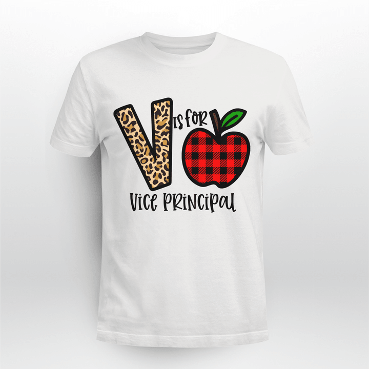 Vice Principal Classic T-shirt Plaid Apple