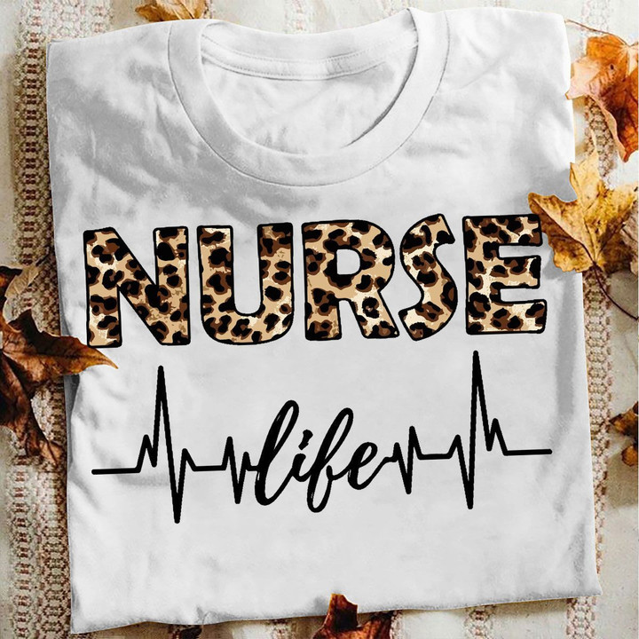 Nurse T-shirt Nurse Life Leopard