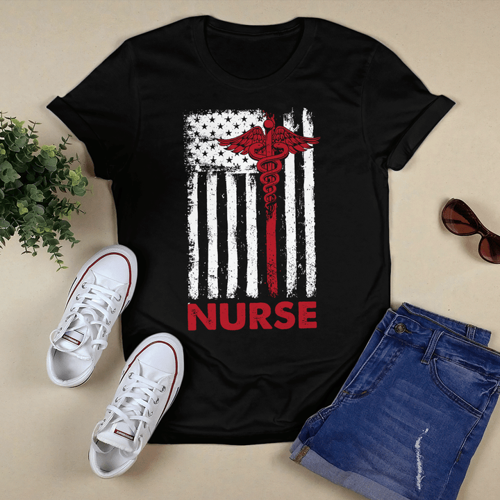 Nurse T-shirt Strength Nurse Flag