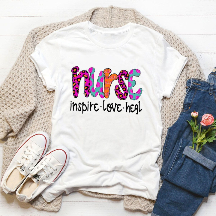 School Nurse T-shirt Inspire Love Heal