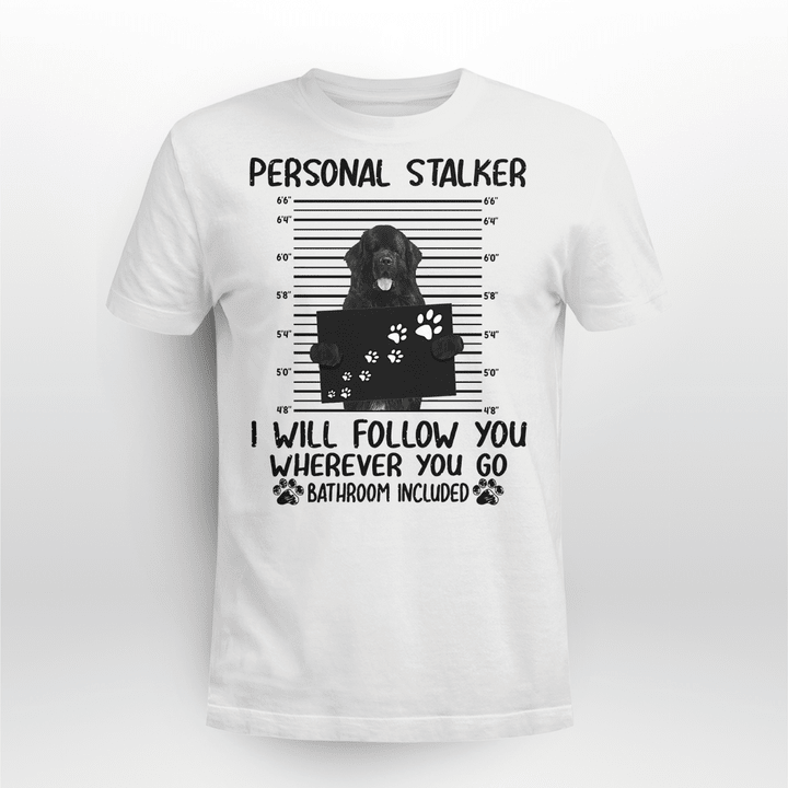 Newfoundland Dog Classic T-shirt Personal Stalker Follow You