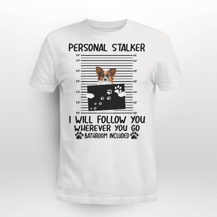 Papillon Dog Classic T-shirt Personal Stalker Follow You V2