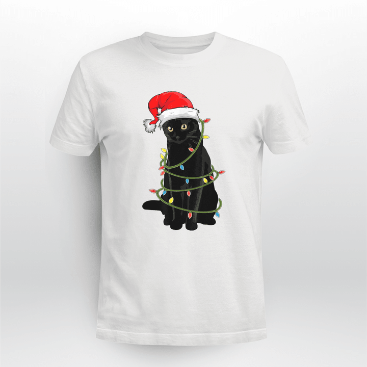 Black Cat Classic T-shirt Christmas Black Cat