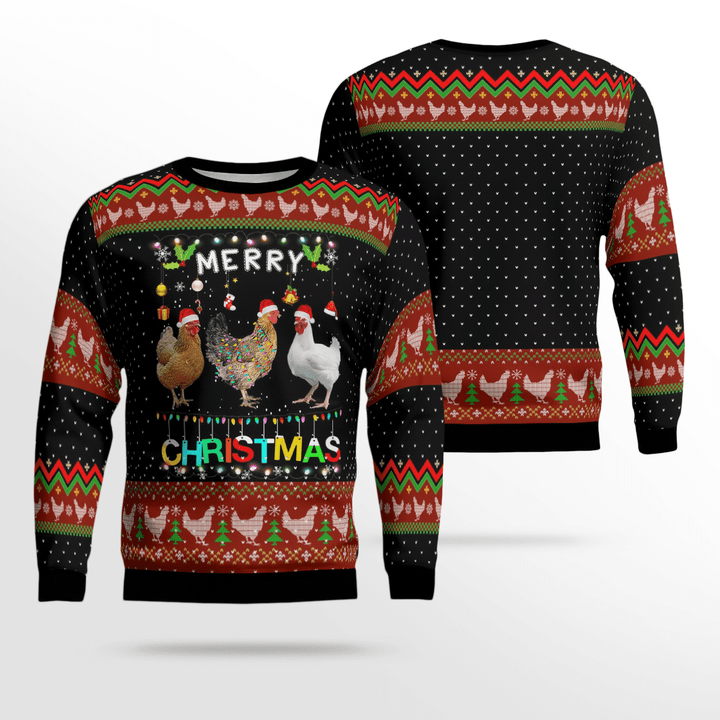 Chicken Merry Christmas Ugly Sweater