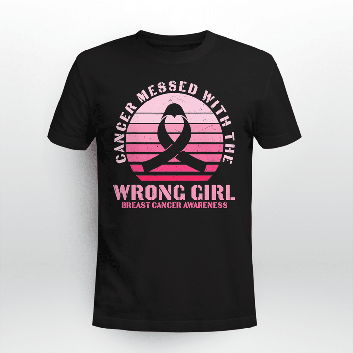 Breast Cancer Awareness Unisex T-shirt Pink Cancer Messed With The Wrong Girl