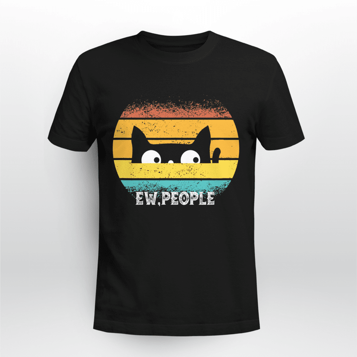 Cat Funny Classic T-Shirt Ew People Retro