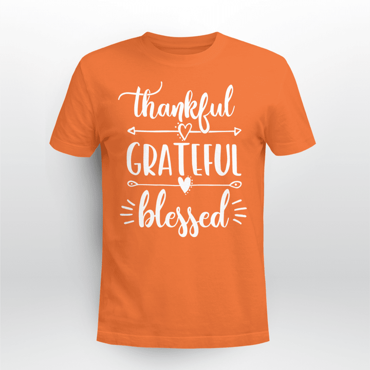 Thanksgiving Classic T-shirt Thankful Grateful Blessed