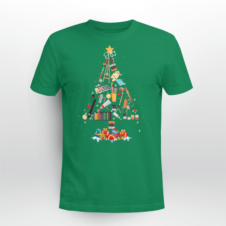 Teacher Classic T-shirt Art Xmas Tree Decor Art Teacher Ugly Artist Christmas Gift