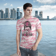 BCA T-Shirt Breast Cancer Warrior Messy Bun Pink Camouflage