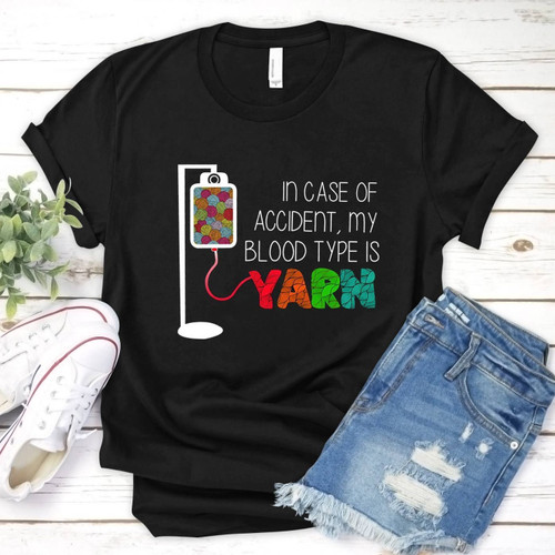 Crochet and Knit Easybears™Classic T-shirt My Blood Type Is Yarn