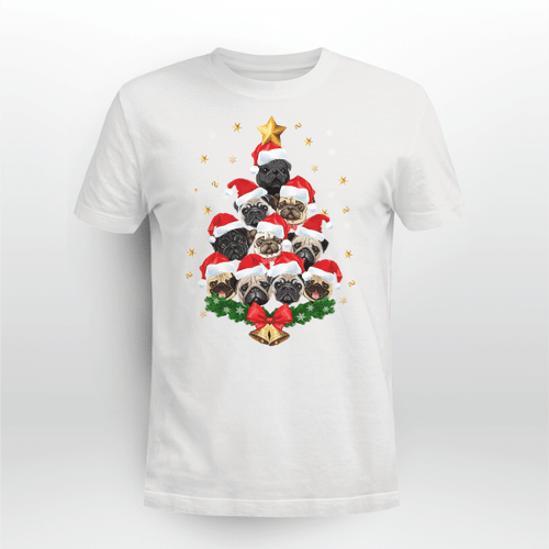 Pug Classic T-Shirt Pug Christmas Tree V3