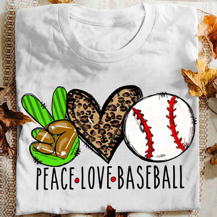 Baseball T-shirt Peace Love Baseball