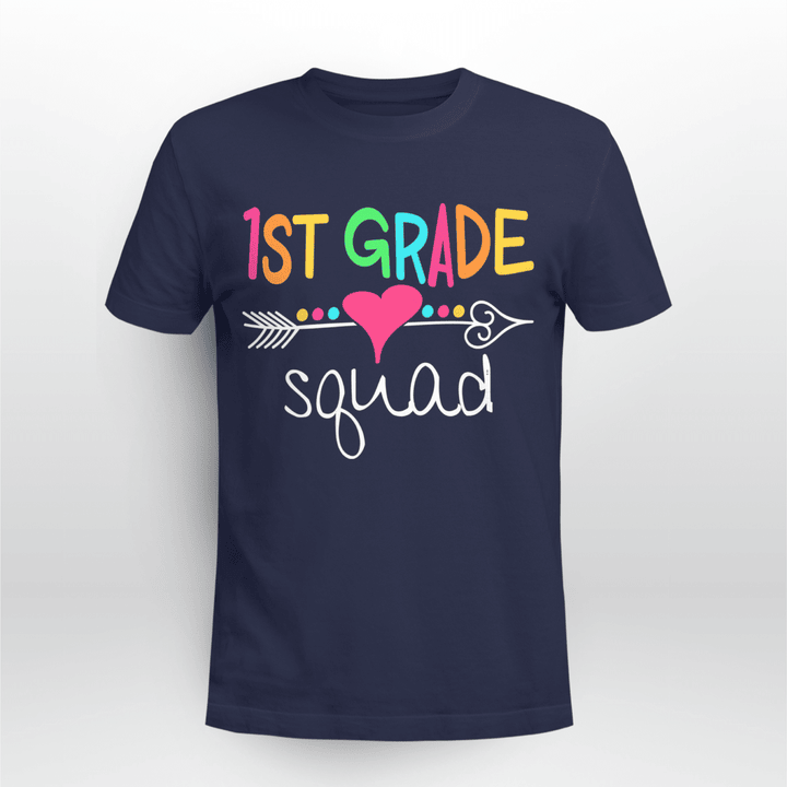 Grade Teacher T-shirt Heart Arrow 1st Grade Squad