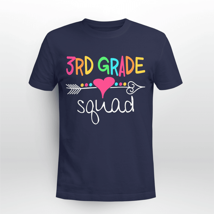 Grade Teacher T-shirt Heart Arrow 3rd Grade Squad
