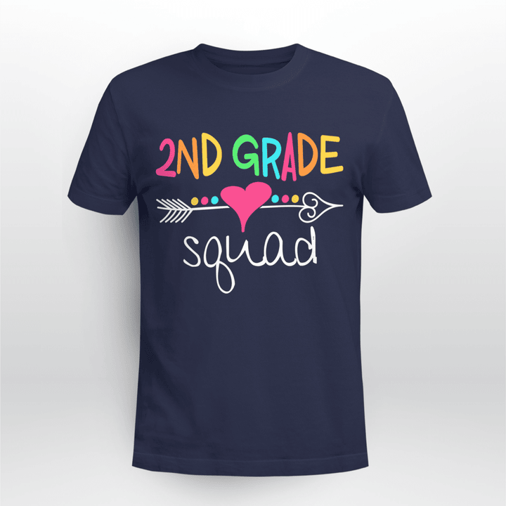 Grade Teacher T-shirt Heart Arrow 2nd Grade Squad