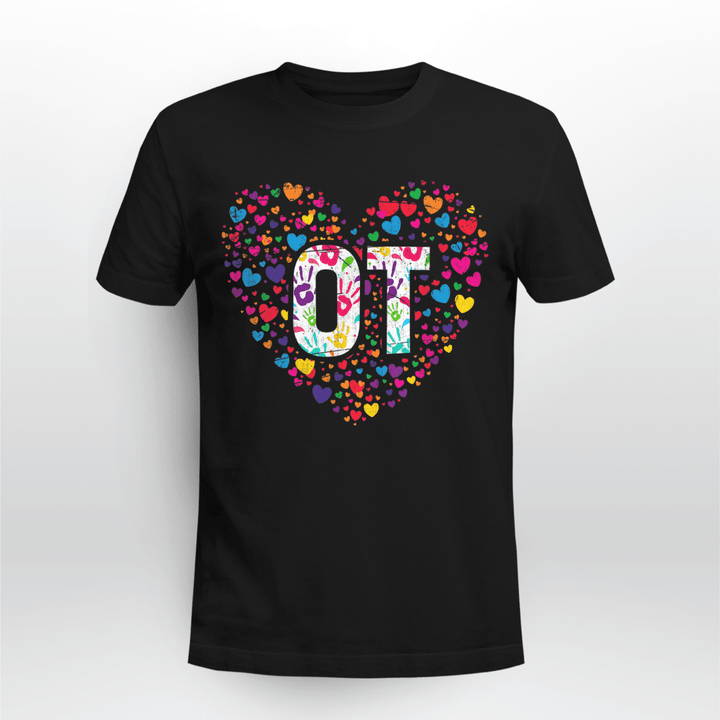 Occupational Therapist T-Shirt Colorful Heart