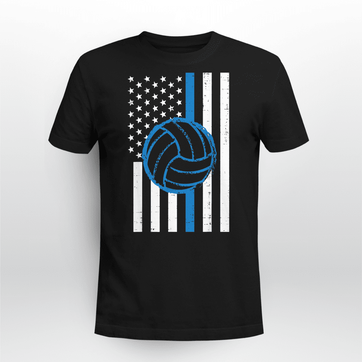 Volleyball T-Shirt Blue Flag