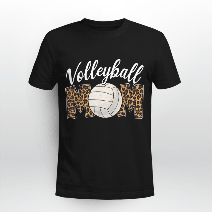 Volleyball T-Shirt Leopard Print Mom
