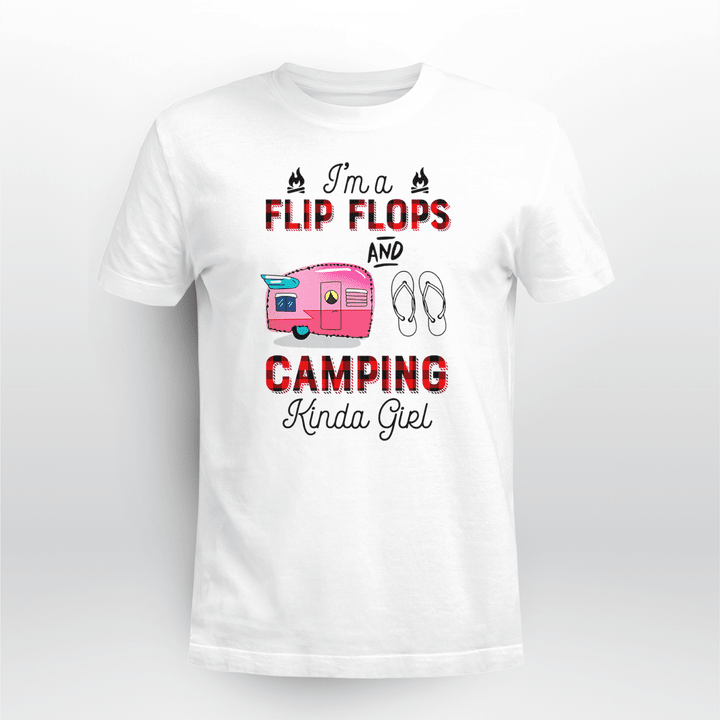 Camping Classic T-shirt I'm A Flip Flops And Camping Kinda Girl