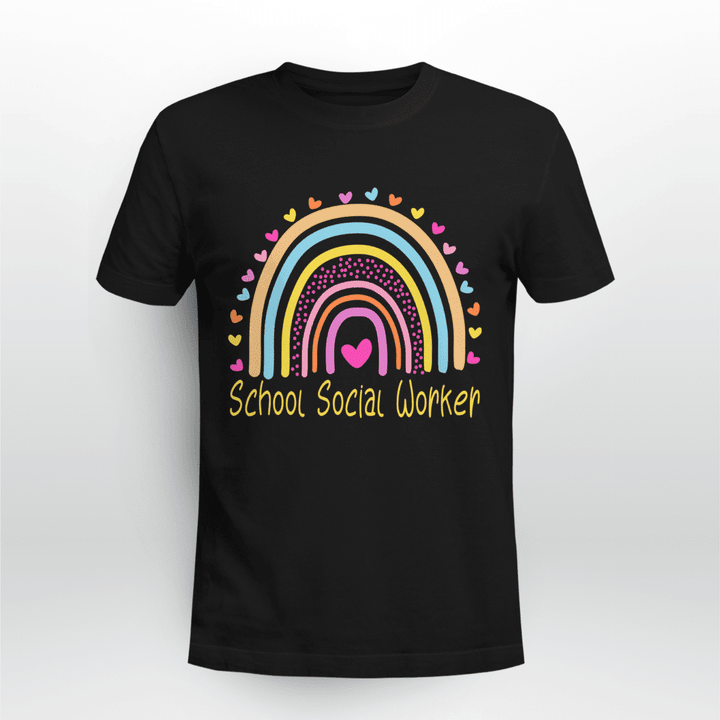 School Social Worker Classic T-shirt Colorful Rainbow