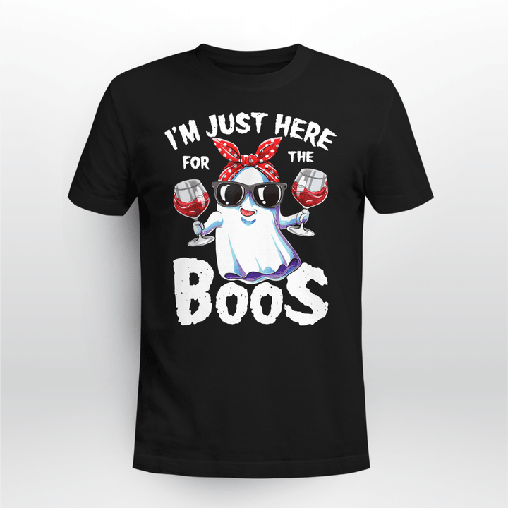 Halloween T-shirt G I'm Just Here For The Boos Funny Halloween Ghost Cute