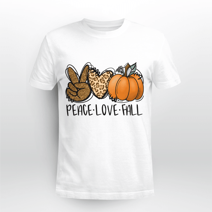 Autumn Festival T-shirt Peace Love Pumpkin