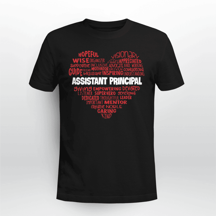 Assistant Principal Cute Heart Gift Back To School T-Shirt