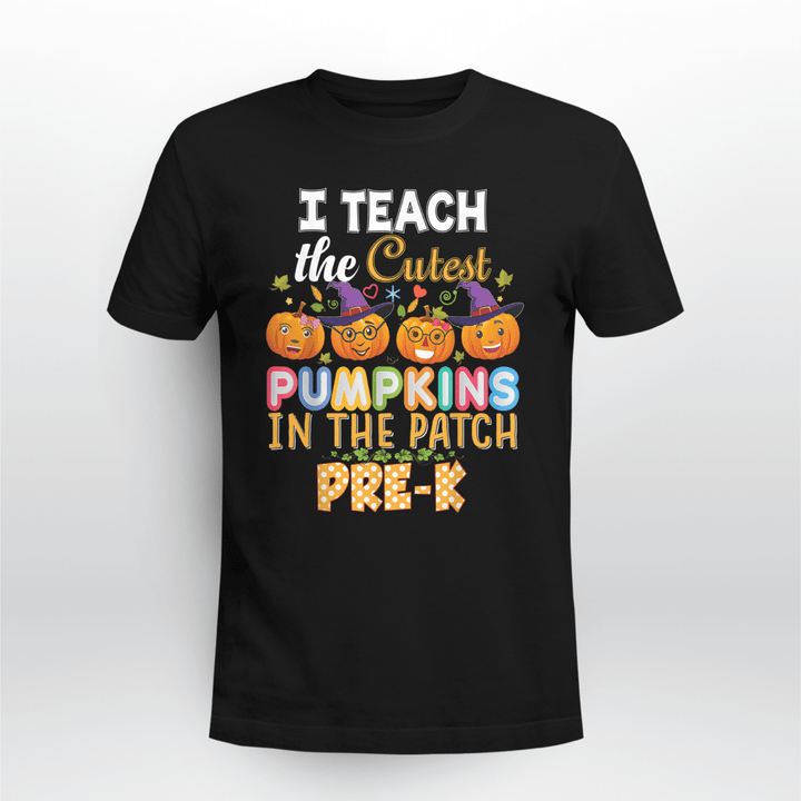 Pre-K Teacher Halloween Classic T-shirt Cutest Pumpkins
