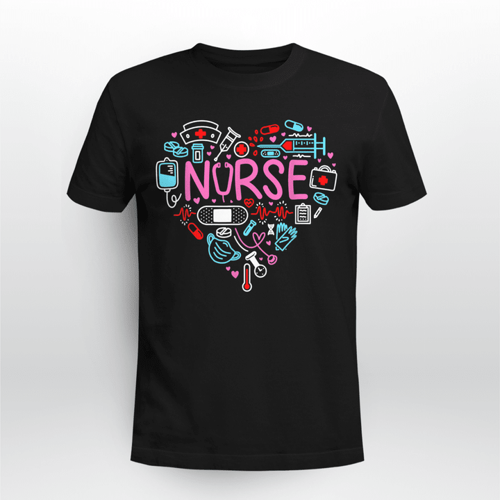 Nurse Classic T-shirt Heart Shape