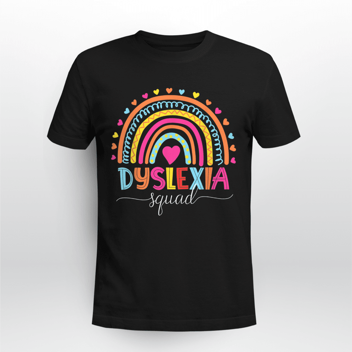Dyslexia Teacher Classic T-shirt Squad Rainbow