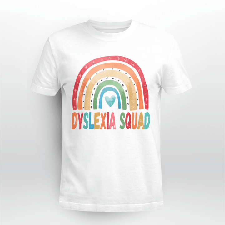 Dyslexia Classic T-shirt Squad Rainbow 2