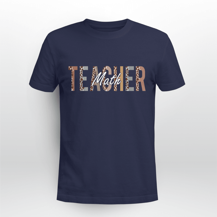 Math Teacher Classic T-shirt Leopard