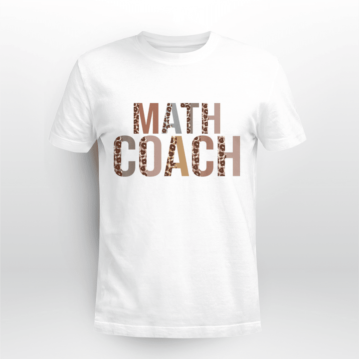 Math Teacher Classic T-shirt Math Coach Leopard