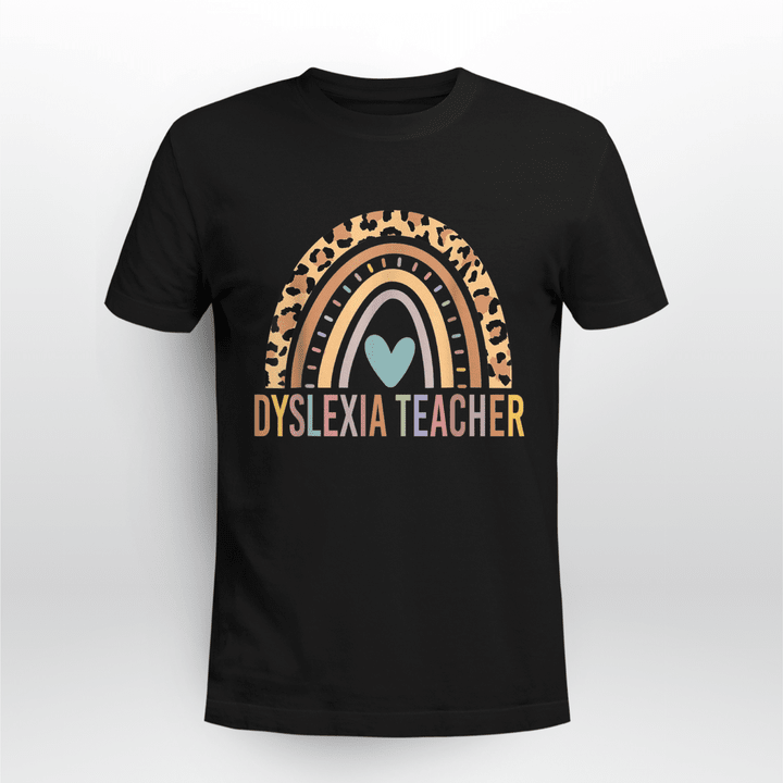Dyslexia Teacher Classic T-shirt Rainbow 3