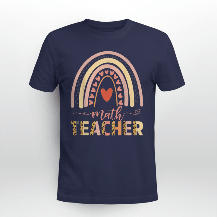 Math Teacher Classic T-shirt Rainbow 4