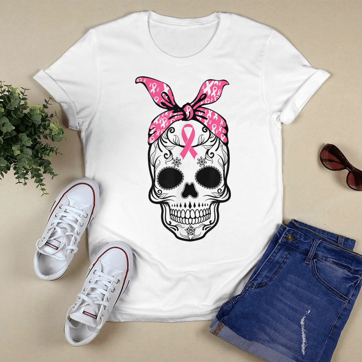Breast Cancer T-shirt Mamaskull