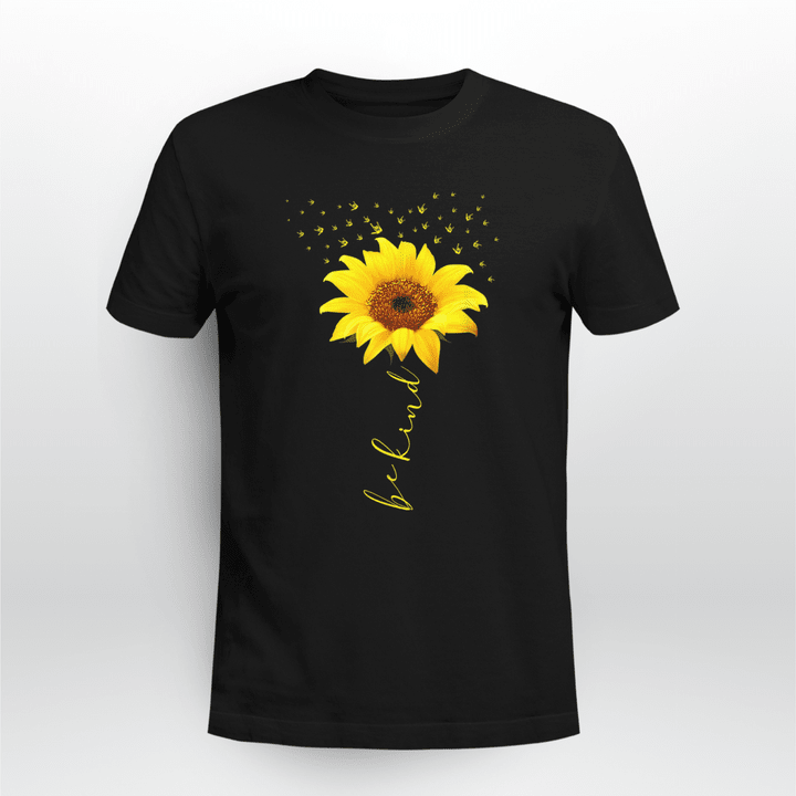 Sign Language Classic T-shirt Be Kind Sunflower