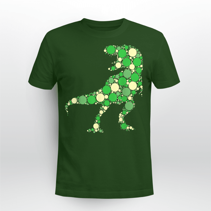 Dot Day Classic T-shirt Green Polka Dot T Rex Dinosaur