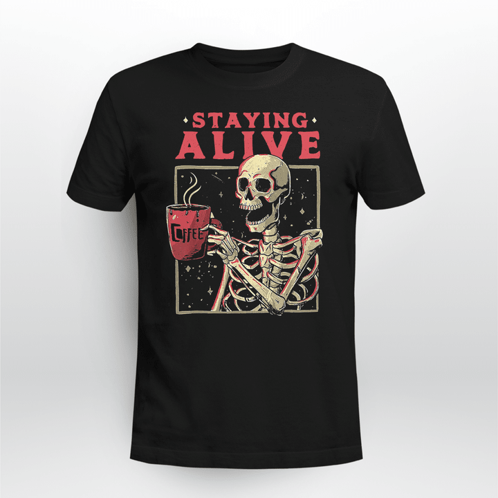 Skull Unisex T-shirt Halloween Staying Alive
