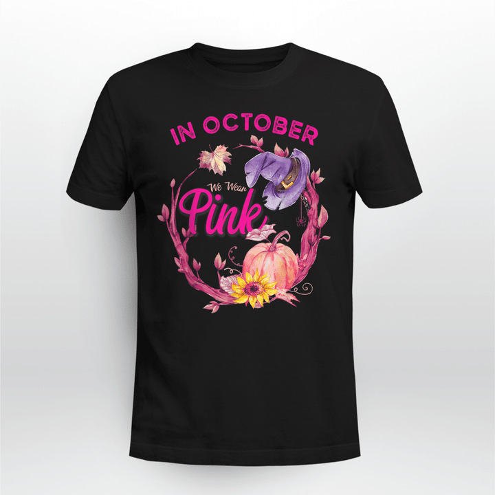 Breast Cancer Classic T-shirt In October We Wear Pink Halloween