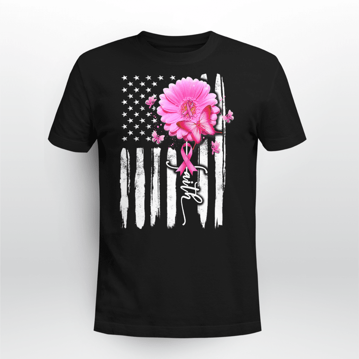 BCA Faith Pink Daisy American Flag T-Shirt
