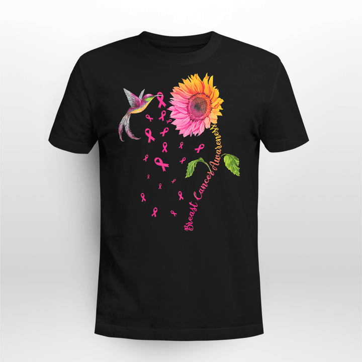 BCA Hummingbird Pink Ribbon Flower T-Shirt