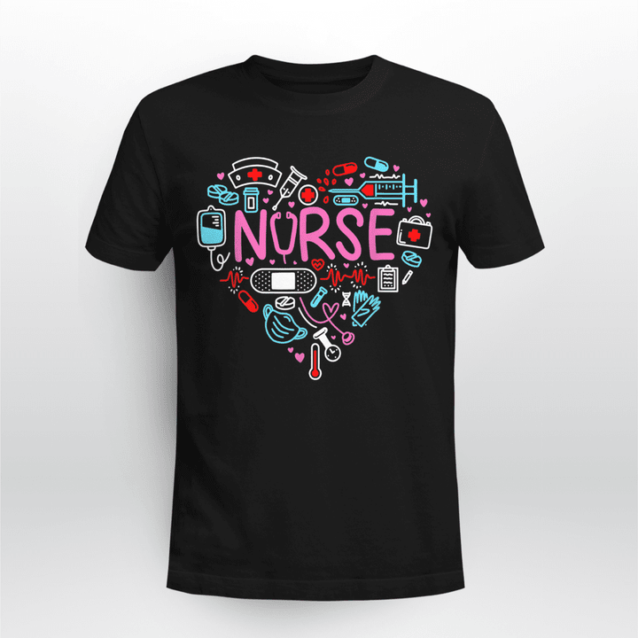 Nurse T-shirt Pink Heart