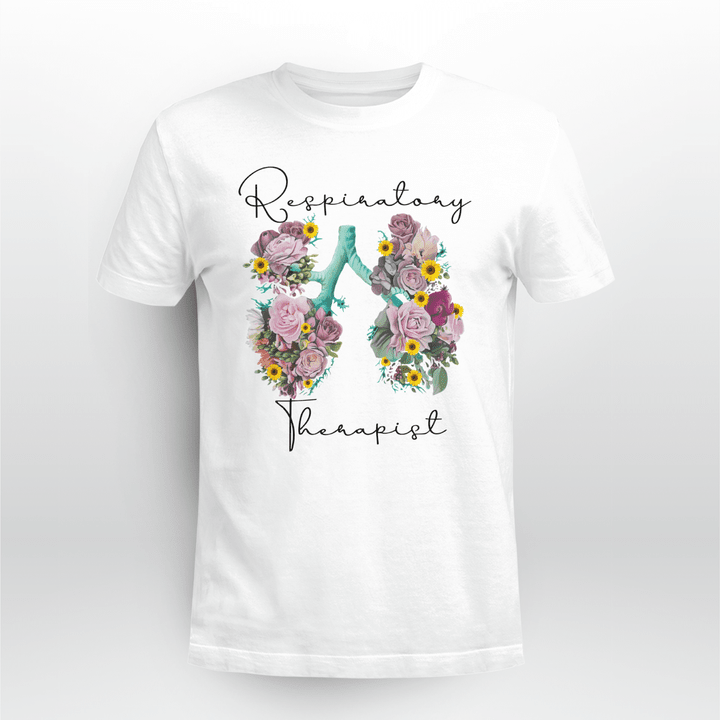 Respiratory Therapist Classic T-shirt Floral Lungs