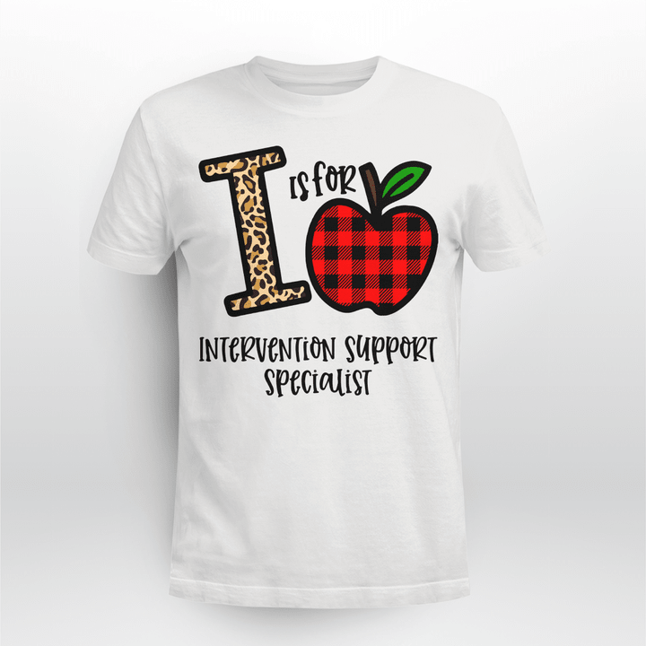 Intervention Support Specialist Classic T-shirt Plaid Apple