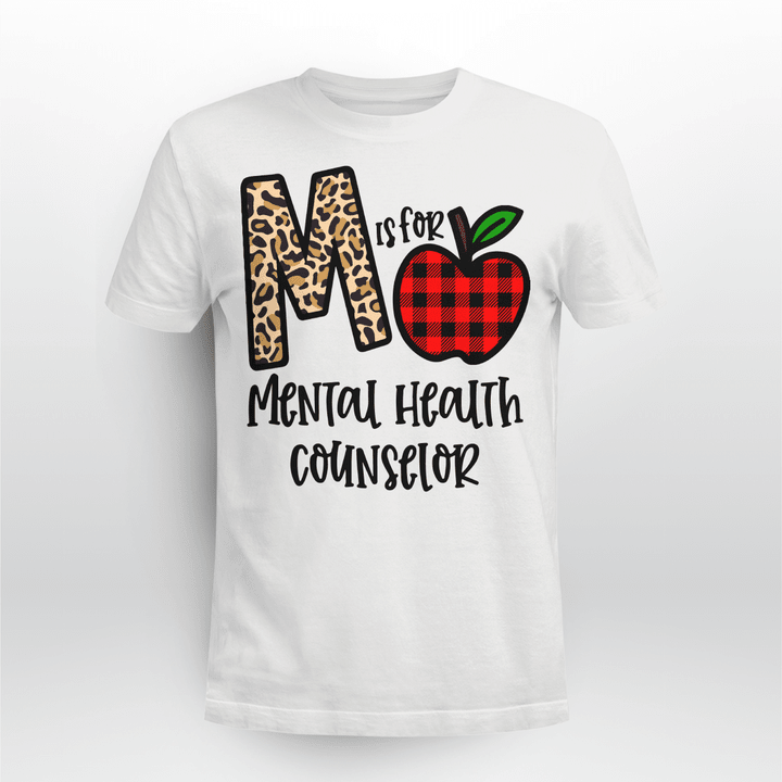 Mental Heath Counselor Classic T-shirt Plaid Apple