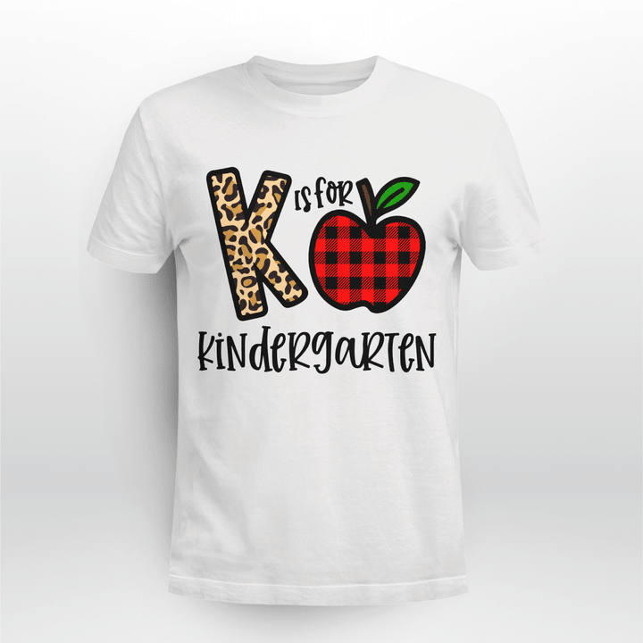 Kindergarten Classic T-shirt Plaid Apple