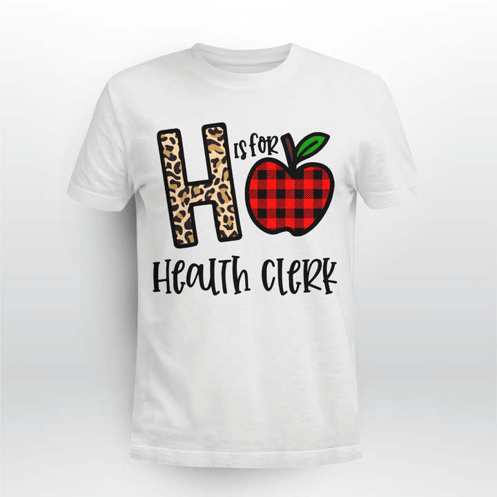 Health Clerk Classic T-shirt Plaid Apple
