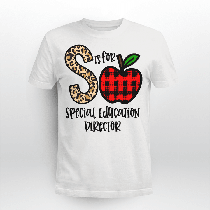 Special Education Director Classic T-shirt Plaid Apple