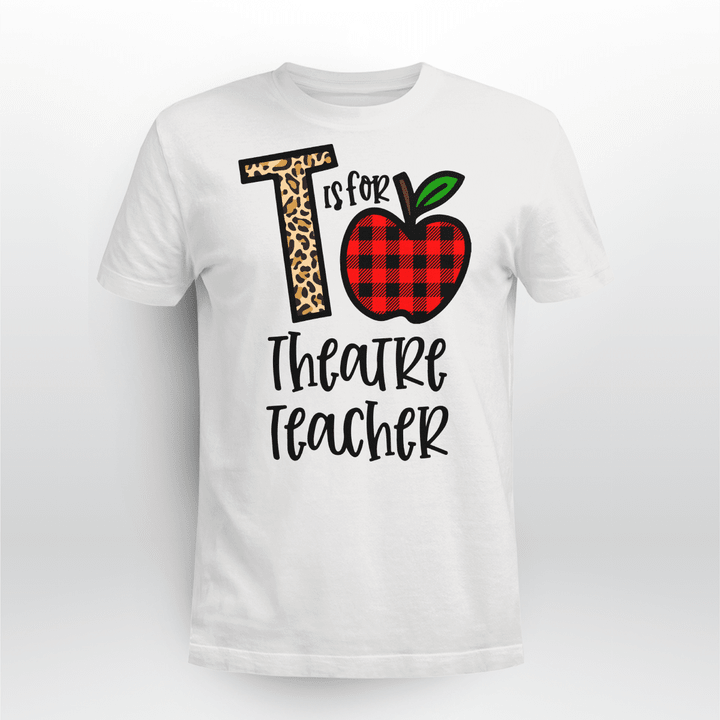Theatre Teacher Classic T-shirt Plaid Apple